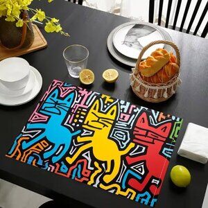 Keith Haring Pop Art Placemats. Table Mats. 4 pcs.